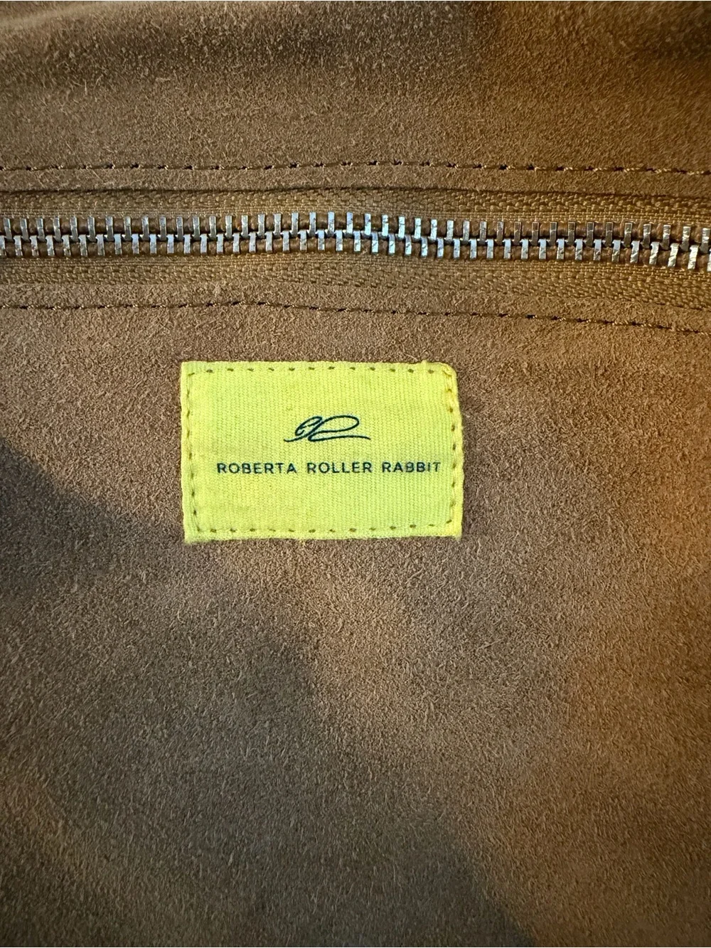 Roller Rabbit 100% Suede Hobo Bag with Patterned Strap
